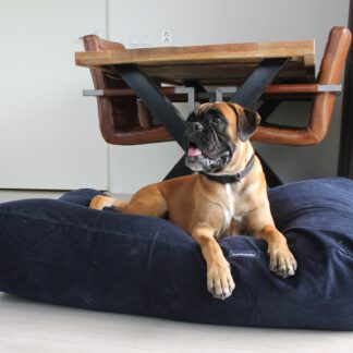 Dog's Companion® Hondenbed donkerblauw ribcord medium