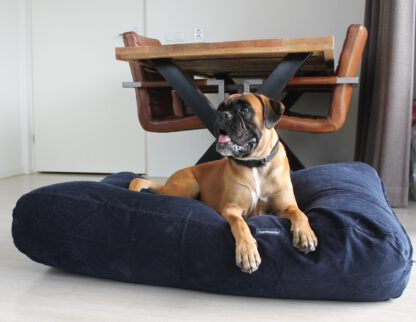 Dog's Companion® Hondenbed donkerblauw ribcord medium