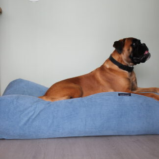 Dog's Companion® Hondenbed lichtblauw ribcord medium