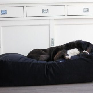 Dog's Companion® Hondenbed zwart ribcord large