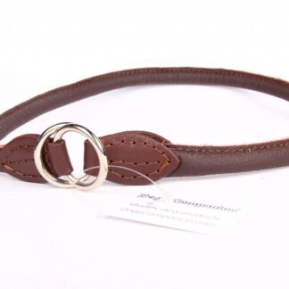 Leren sliphalsband hond (chroom)