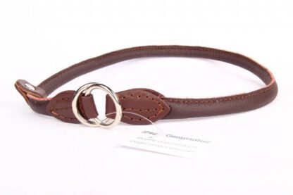 Leren sliphalsband hond (chroom)