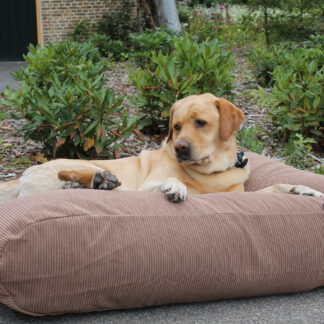 Dog's Companion® Hondenbed Taupe ribcord small