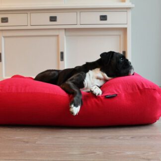 Dog's Companion® Hondenbed rood ribcord polyester small