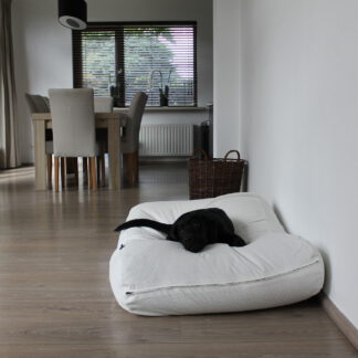Dog's Companion® Hondenkussen gebroken wit ribcord