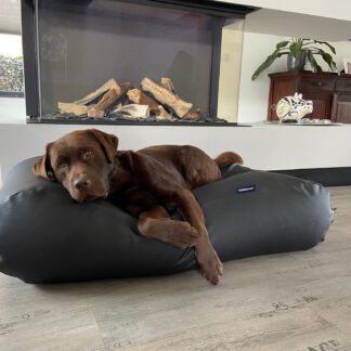 Dog's Companion® Hondenbed zwart leather look superlarge