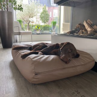 Dog's Companion® Hondenbed taupe leather look medium
