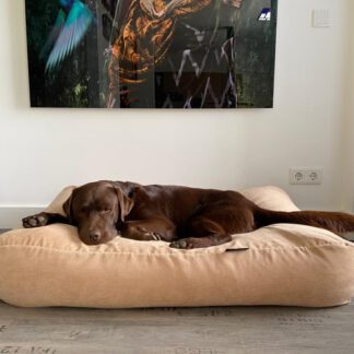 Dog's Companion® Hondenbed camel smalle ribcord large