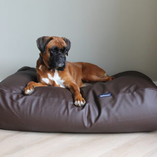 Dog's Companion® Hondenbed chocolade bruin leather look extra small
