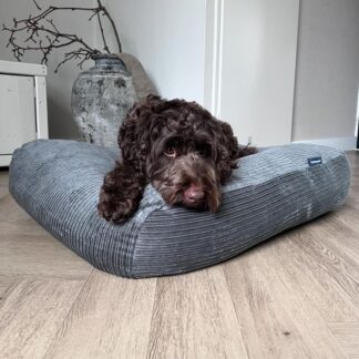 Dog's Companion® Hondenbed muisgrijs double ribcord small
