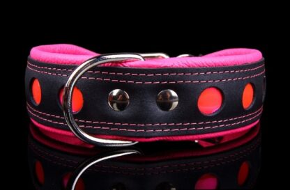 Halsband NEO Reflective zwart/roze