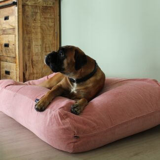 Dog's Companion® Hondenbed roze ribcord small