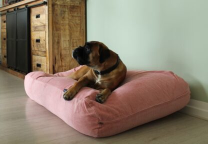 Dog's Companion® Hondenbed roze ribcord small