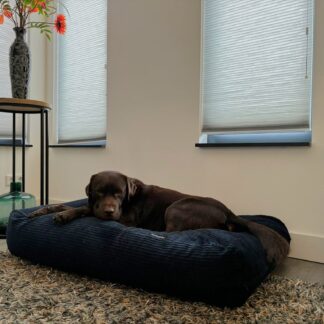 Dog's Companion® Hondenbed donkerblauw double ribcord medium