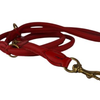 Leren politielijn rood, 220 cm, messing