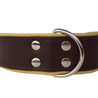Leren hondenhalsband bruin / naturel
