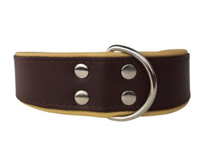 Leren hondenhalsband bruin / naturel