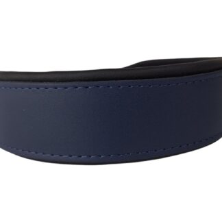 Leren hondenhalsband donkerblauw / zwart