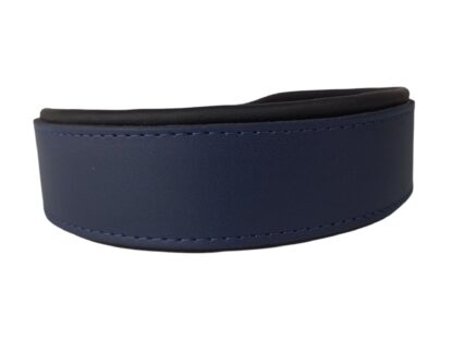 Leren hondenhalsband donkerblauw / zwart