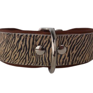 Leren hondenhalsband tijger