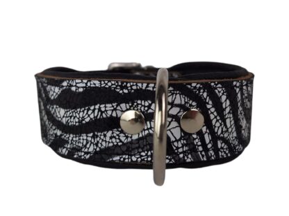 Leren hondenhalsband zebra