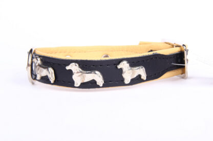 Leren halsband Teckel