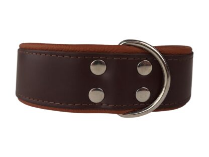 Leren hondenhalsband bruin/bruin