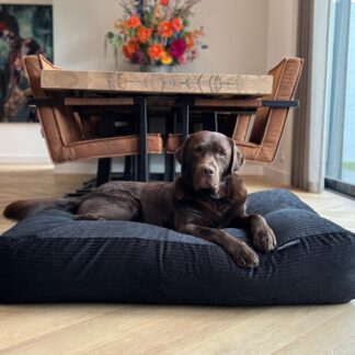 Dog's Companion® Hondenbed zwart double ribcord
