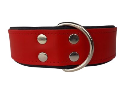 Leren hondenhalsband rood / zwart
