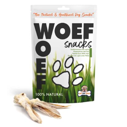 Woefwoefsnacks - Konijnenoren met vacht