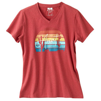 Ariat Dames T-Shirt R.E.A.L™ Horizon Tee, rood, Maat: M