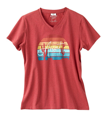 Ariat Dames T-Shirt R.E.A.L™ Horizon Tee, rood, Maat: M