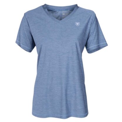Ariat Dames T-Shirt Laguna Logo Short Sleeve, coastal fjord, Maat: S
