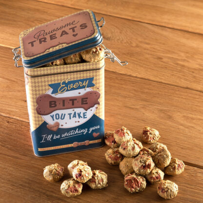 Koekjesblik-set Every bite you take, blauw-geel