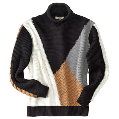 Aigle Dames Trui Stroga, zwart-wit-bruin, Maat: XS