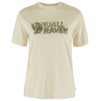 Fjällräven Dames T-shirt Lush Logo T-Shirt W, chalk white, Maat: L
