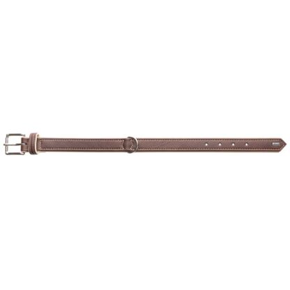 HUNTER Elandleder-hondenhalsband Canadian Elk, donkerbruin-beige, Maat: 30