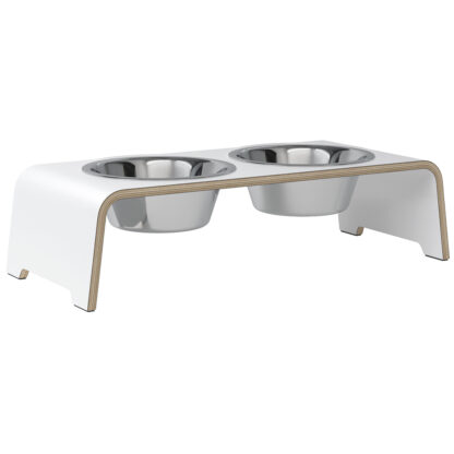 dogBar® Honden voerbar Beech Wood, wit, Maat: M-Small