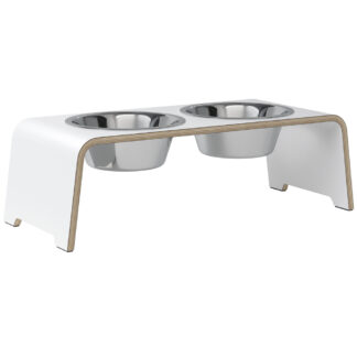 dogBar® Honden voerbar Beech Wood, wit, Maat: M