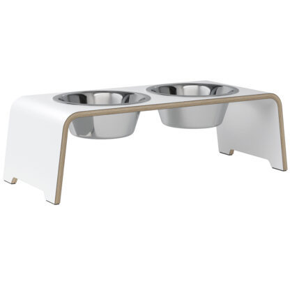 dogBar® Honden voerbar Beech Wood, wit, Maat: M
