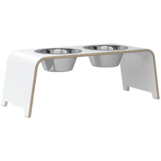 dogBar® Honden voerbar Beech Wood, wit, Maat: L