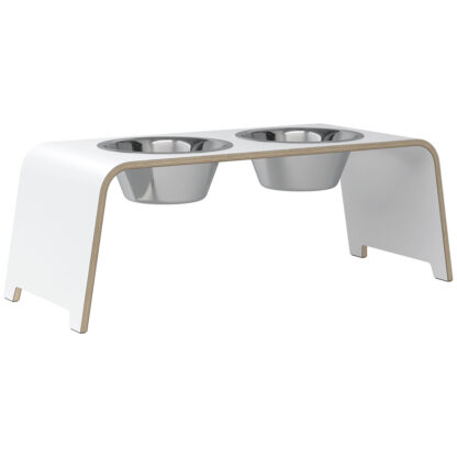 dogBar® Honden voerbar Beech Wood, wit, Maat: L