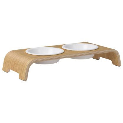 dogBar® Honden voerbar Wooden, bruin, Maat: S-Large
