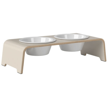 dogBar® Honden voerbar Wooden, kasjmiergrijs, Maat: M-Small