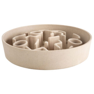District 70 Hondenvoerbak Anti-schrokbak Bamboo, beige, Maat: Ø21 cm