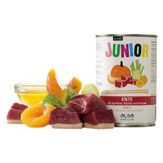 alsa-nature Puppy en Junior Eend met abrikoos, 400 g, Aantal: 400 g