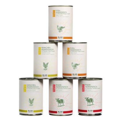 alsa-nature FINEST Spiervlees blikmenu-mix, 400 g, Aantal: 6 x 400 g