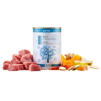 alsa-nature 4-SEASONS Wintermenu wild met aardperen en pompoen, Aantal: 6 x 400 g, 400 g