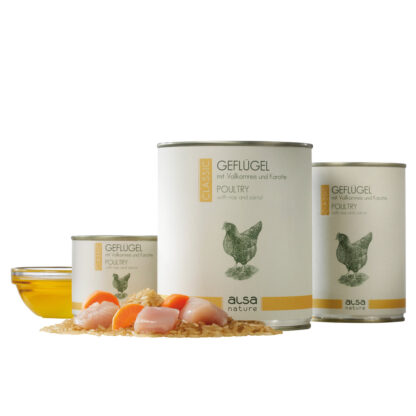 alsa-nature Gevogelte met volkorenrijst en wortel, 400 g, Aantal: 6 x 400 g