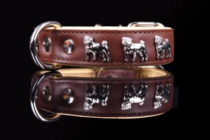 Leren halsband Mopshond
